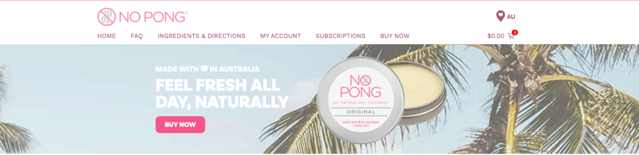 No Pong is an Australian WooCommerce store that sells worldwide.
