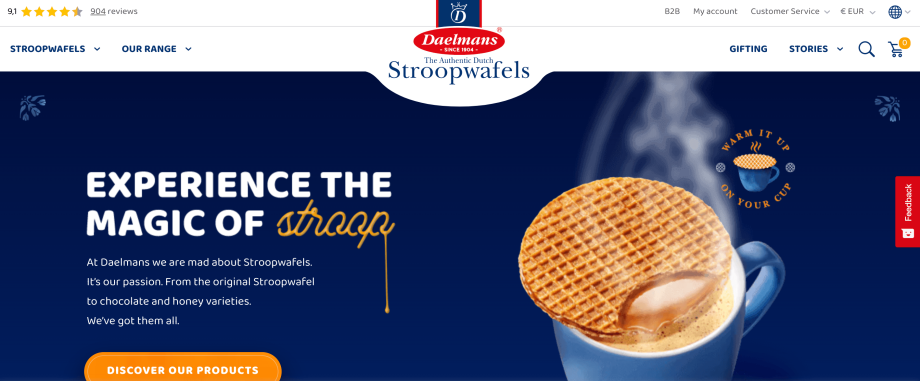 Stroopwafel’s magical hero image is all you need to jump into their online store