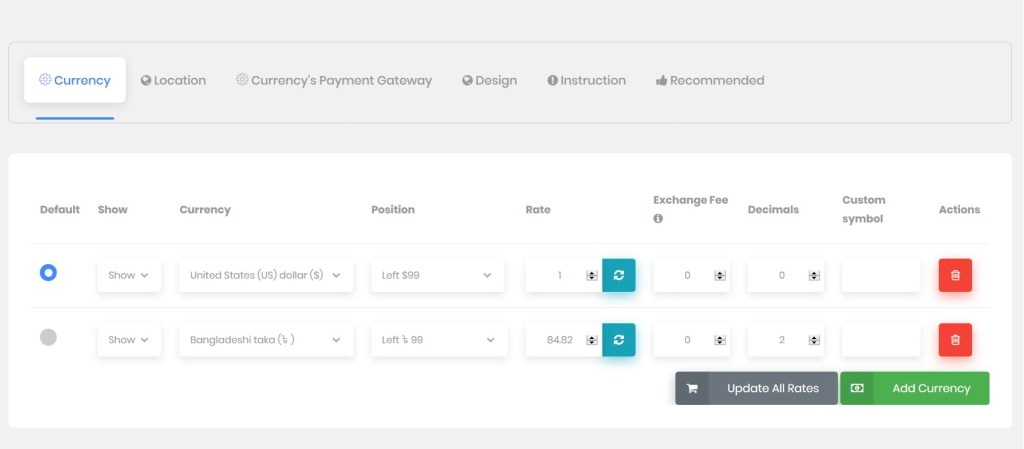 Multi-Currency for WooCommerce offers currency support for sellers using WooCommerce showing a price format according to currency.