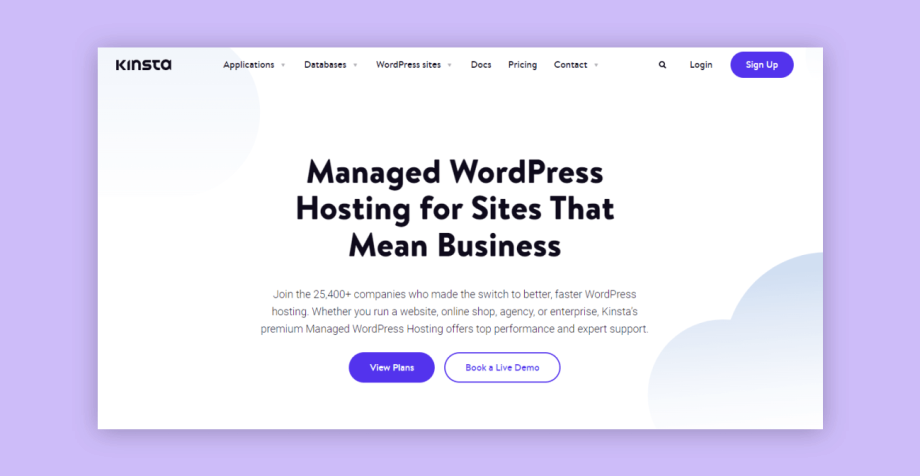 Kinsta Managed WordPress Hosting Solution
