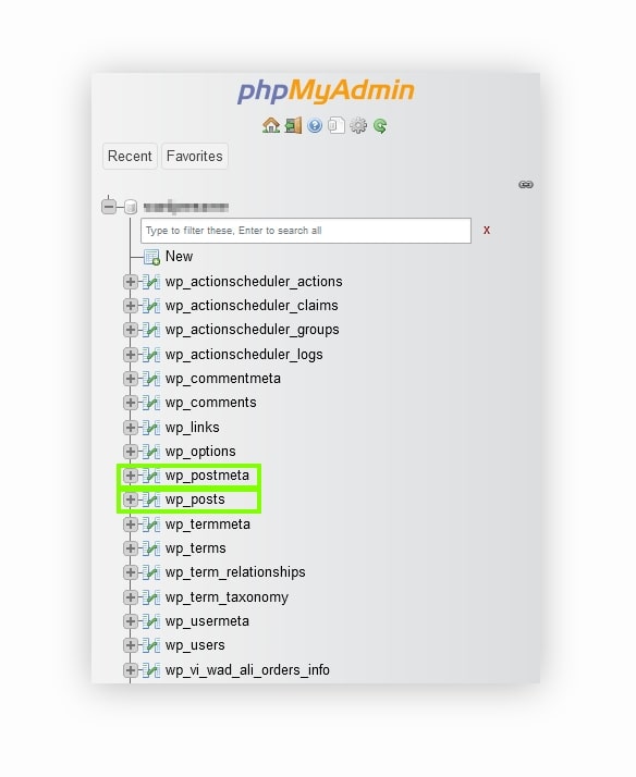 The WordPress wp_posts and wp_postmeta database tables that contain the WooCommerce products.