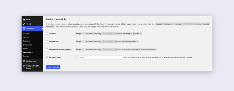 Edit and configure product permalinks in WooCommerce