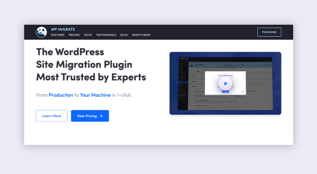 WP Migrate DB plugin for WordPress