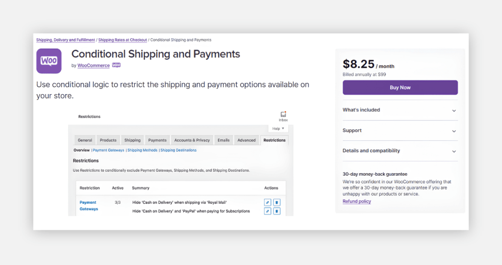 Conditional Shipping and Payments.