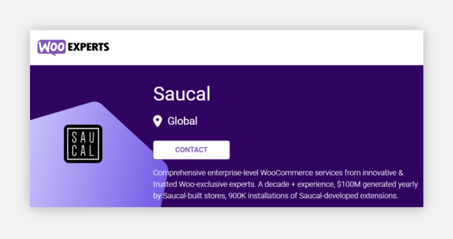 Saucal is approved and recommended by WooCommerce.