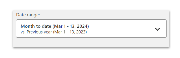 Selecting a date range.