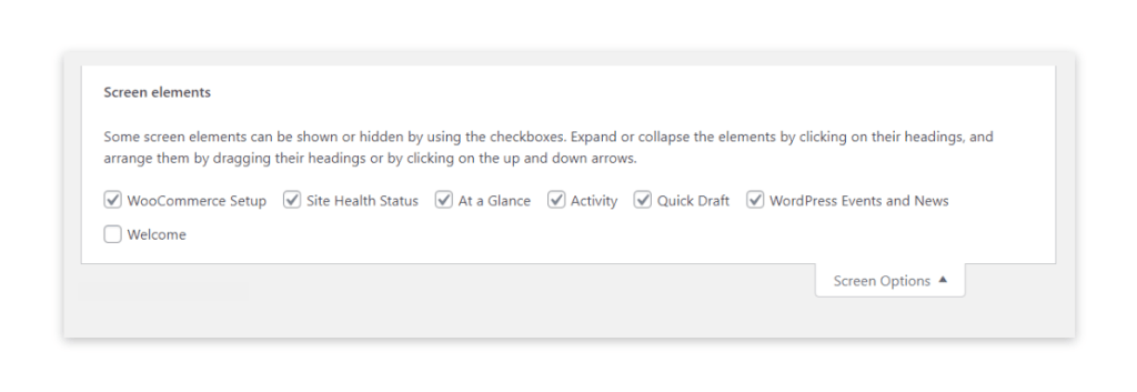 Choosing which blocks or widgets to display.