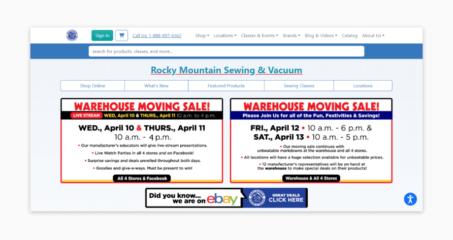 Rocky Mountain Sewing & Vacuum’s website.