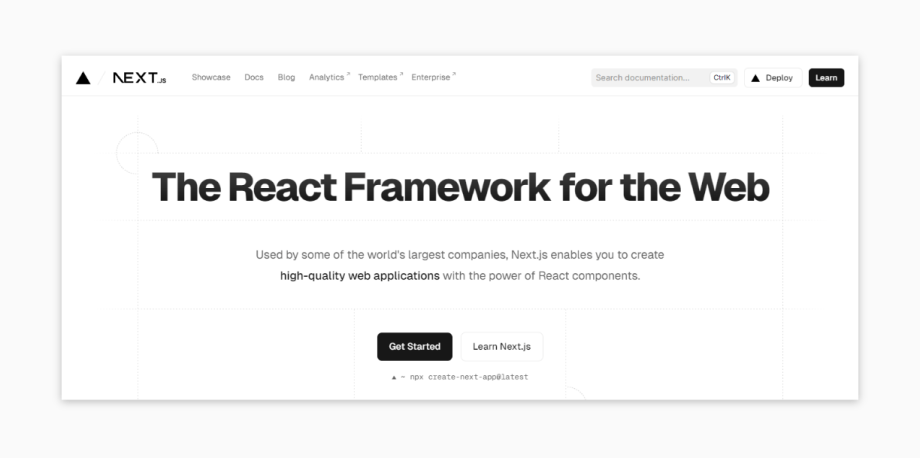 Next.js – the React framework for the web.