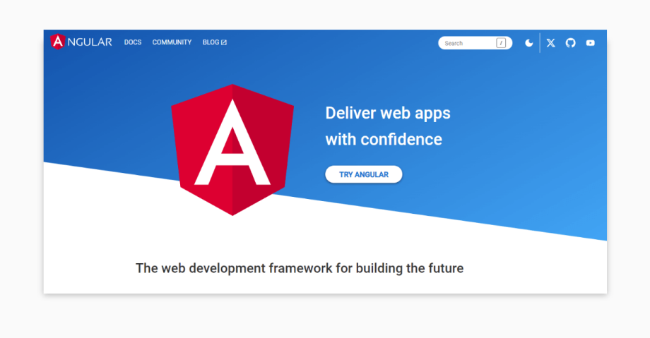 Angular – the web development framework for building the future.