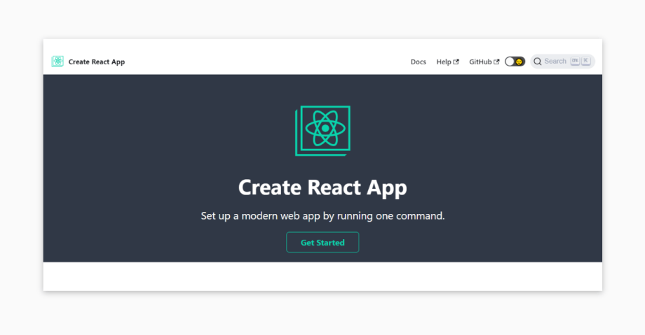 Create React app – set up a modern web app by running one command.
