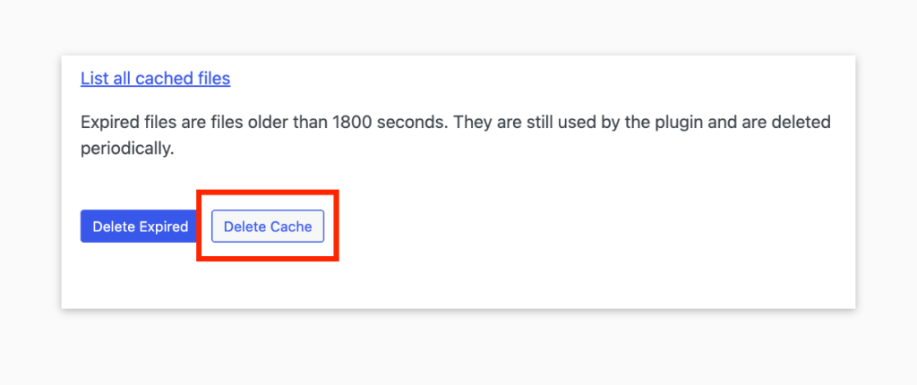 Delete cache using the WP Super Cache WordPress plugin